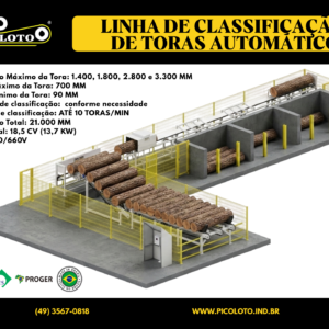 Linha de Classificação de Toras Automático